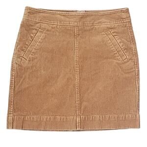 LOFT Brown Corduroy Mini Skirt Women’s 2 Timeless Luxe Cottagecore Western